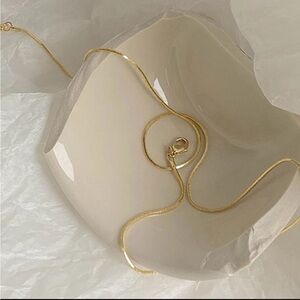 Minimalist Gold Flat Snake Chain Necklace